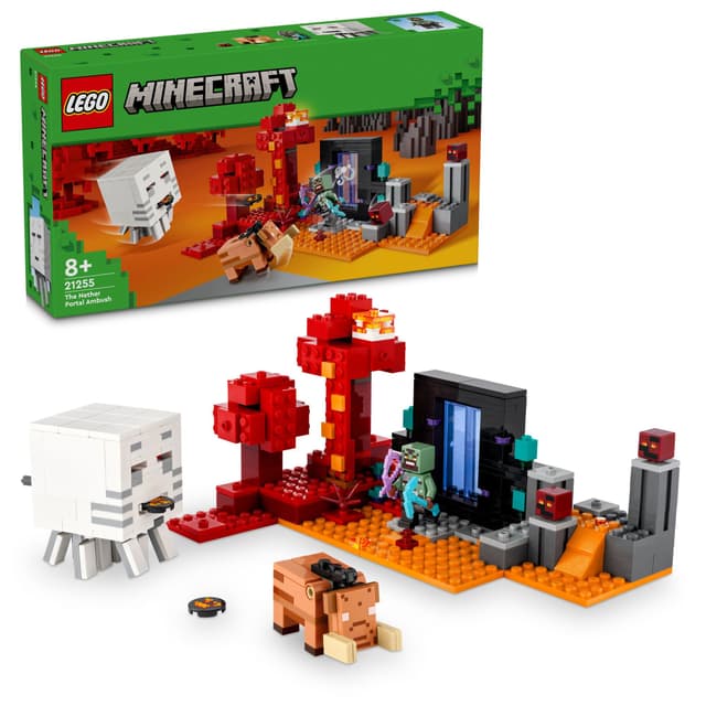 LEGO Minecraft Bakholdsangrep ved underverdenportalen 21255