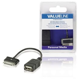 Valueline Sync og Ladekabel Samsung 30p Han - USB A Hun 0.20 m Sort