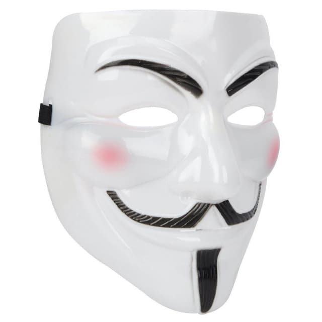 Anonym ansiktsmaske Guy Fawkes - Hvit-Rød