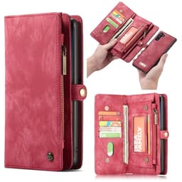 CASEME Samsung Galaxy Note 10 Retro Lær Lommebok-deksel - Rød