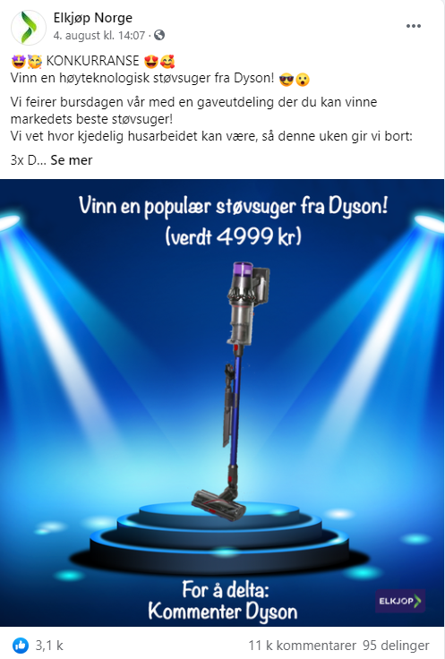 Falsk Facebook konkurranse