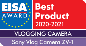 Sony digitalkamera ZV-1 ble kåret til årets vlog kamera 2020 av EISA (Expert imaging and sound association).