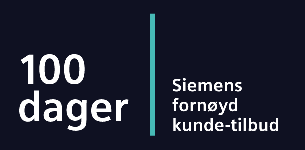 *100 dagers fornøydhetsgaranti fra Siemens. Få pengene tilbake om du ikke er fornøyd med produktet. Klikk på lenken for mer informasjon: