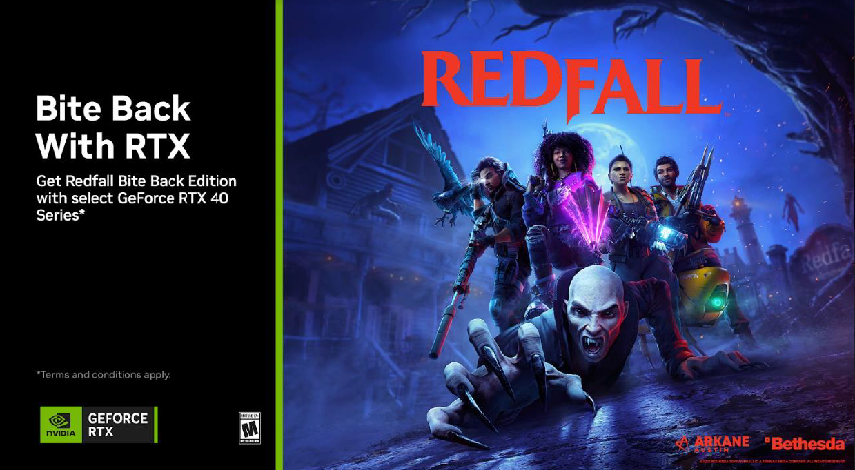 Redfall Bite Back Edition følger med på kjøpet når du installerer og registrerer kjøpet i GeForce Experience. Trykk på "Les mer" for guide til registrering.