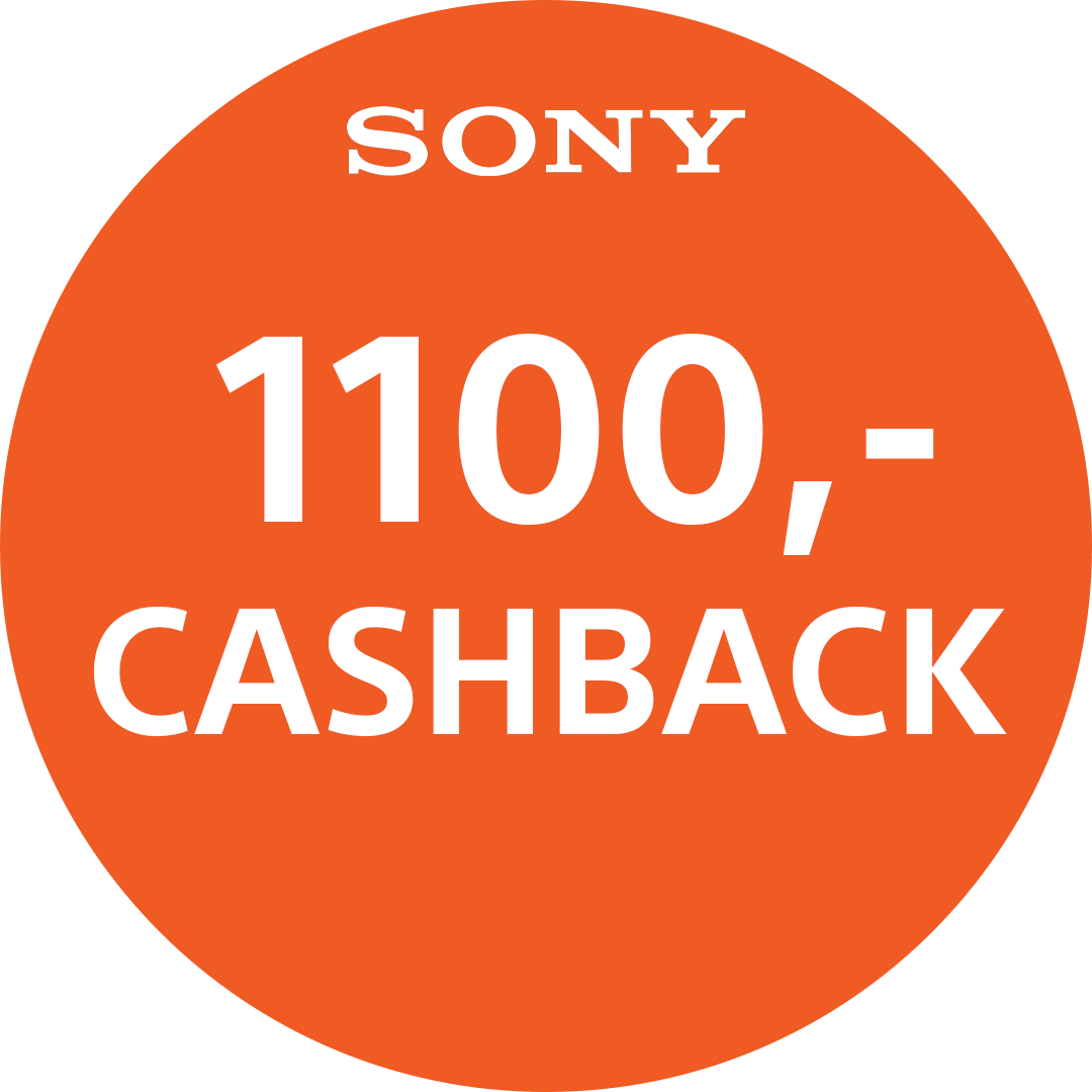 Få 1100,- i cashback når du kjøper et utvalgt Sony kamera i kampanjeperioden 30. april til 31. juli. Trykk på "les mer" for å registrere din cashback.