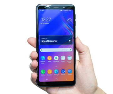 Samsung Galaxy A7 med 6” display Samsung Galaxy A7 forfra