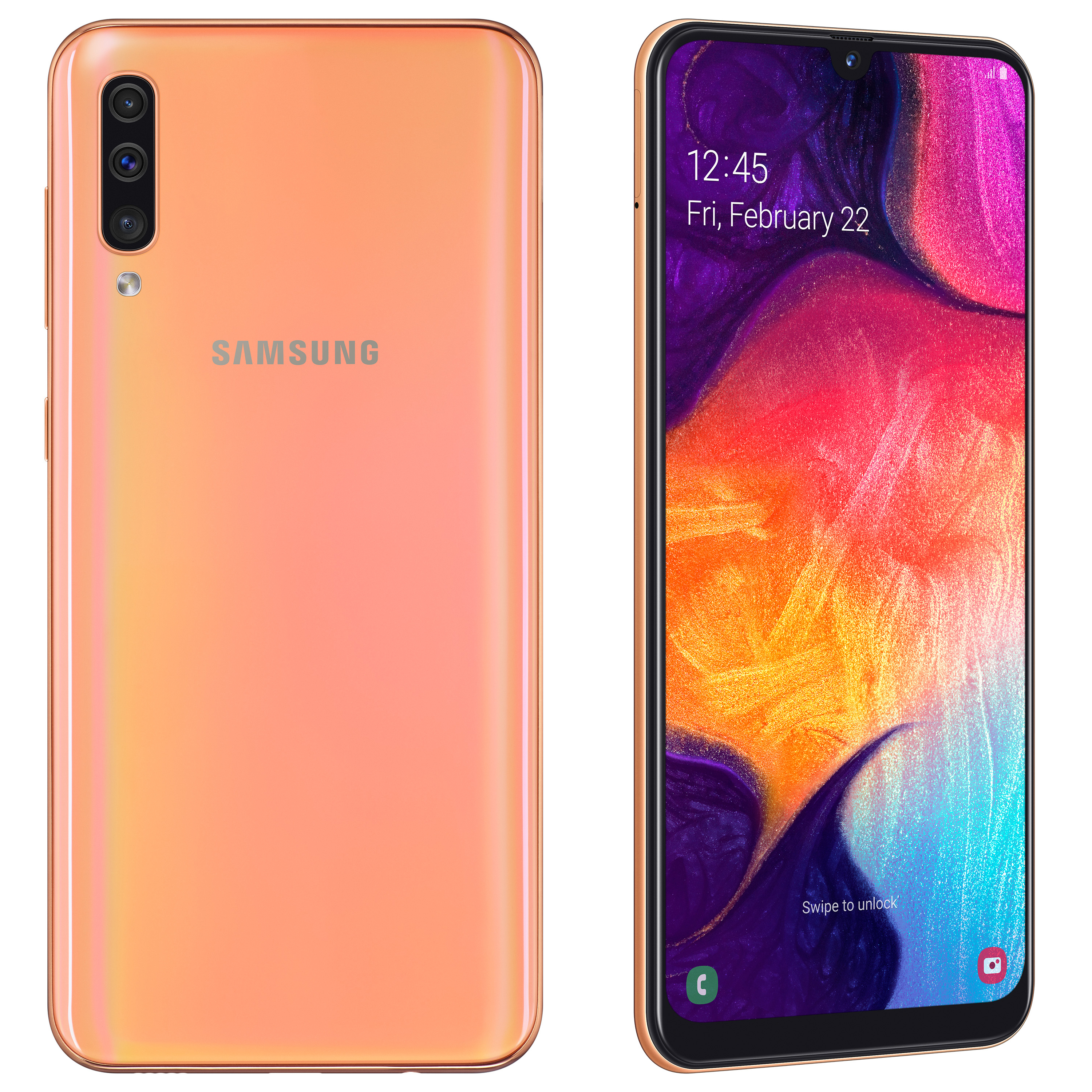 # Samsung Galaxy A50 i fargen korall