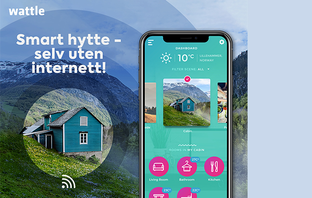 Wattle fungerer også uten internett Bilde av hytte med tekst om Wattle cabin