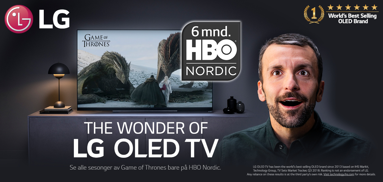 LG OLED leverer perfekt farge på perfekt sort LG OLED leverer perfekt farge på perfekt sort