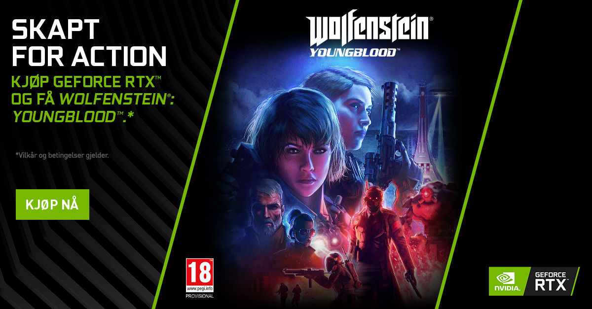 Få Wolfenstein: Youngblood om du köper en kvalificerande Nvidia-produkt Få Wolfenstein: Youngblood om du köper en kvalificerande Nvidia-produkt