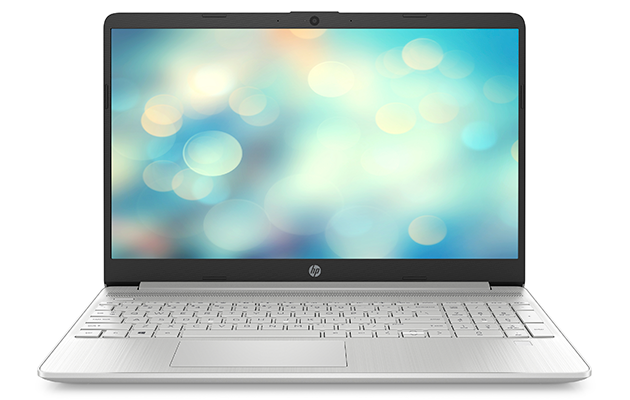 Flott design HP 15 Plus forfra på hvit bakgrunn