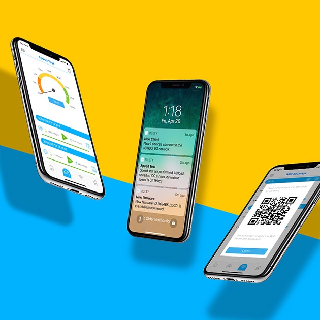 3 smarttelefoner med Multy-appen.