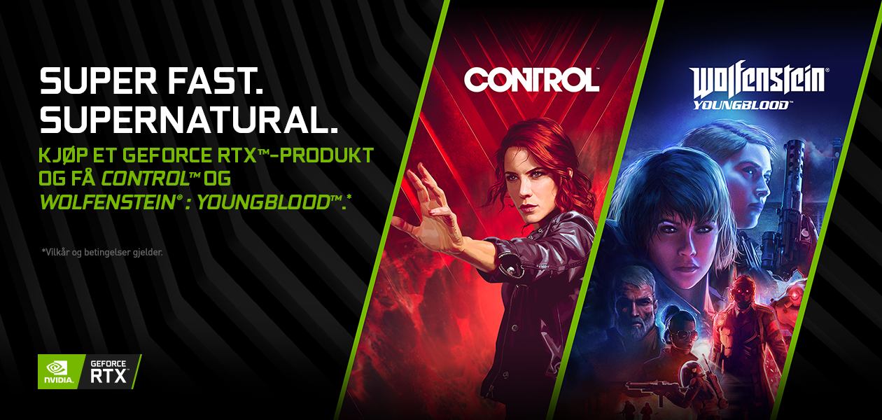 Kjøp GeForce RTX, få Control og Wolfenstein: Youngblood