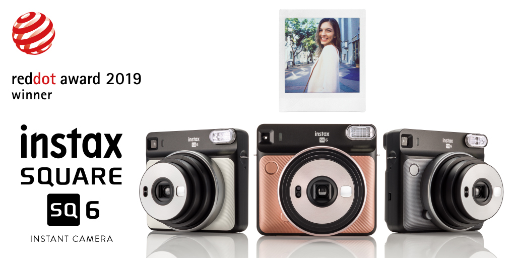 Fujifilm Instax SQUARE SQ6 – prisbelønnet instant-kamera Fujifilm Instax SQUARE SQ6-kameraer, instax-bilde på banner
