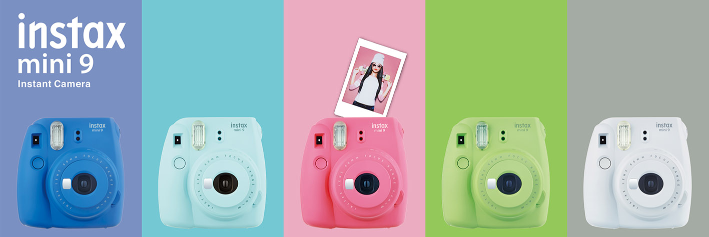 Instax Mini 9 Fotomontasje av Mini9 i 5 ulike farger