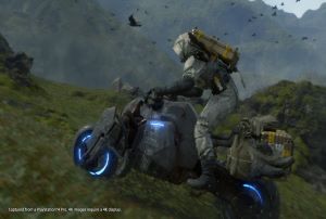 Redd verden fra undergangen Screenshot av motorsykkel i Death Stranding-spillet