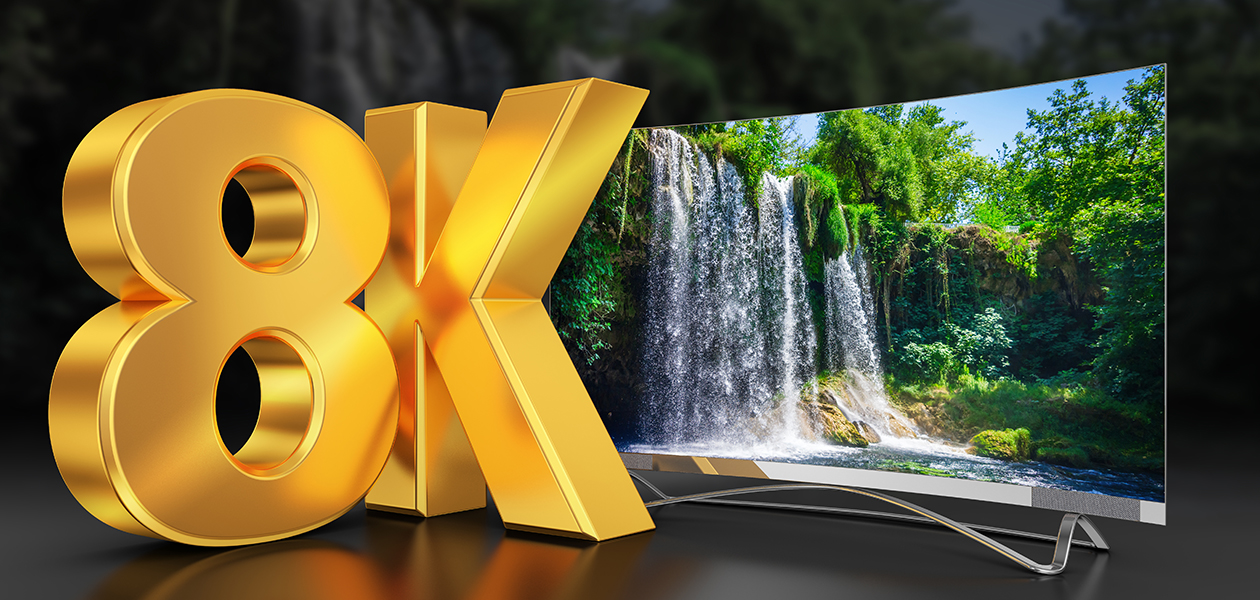 8K er den beste oppløsningen du får på en TV i dag 8K logo og TV