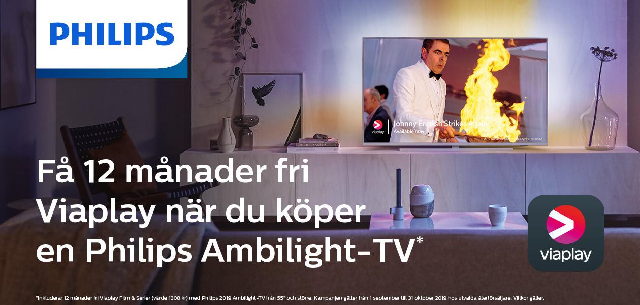 Få 12 månader av Viaplay när du köper en Philips TV! Få 12 månader av Viaplay när du köper en Philips TV!