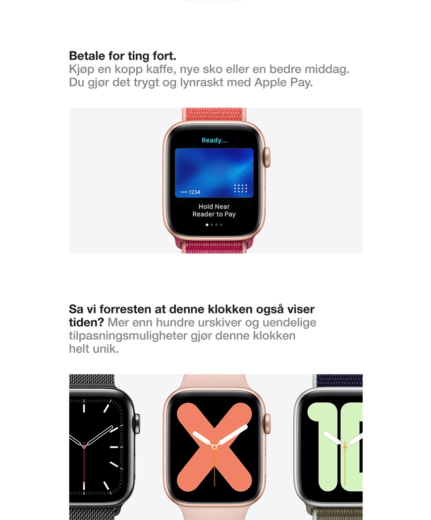 Velg mellom mer enn hundre urskiver