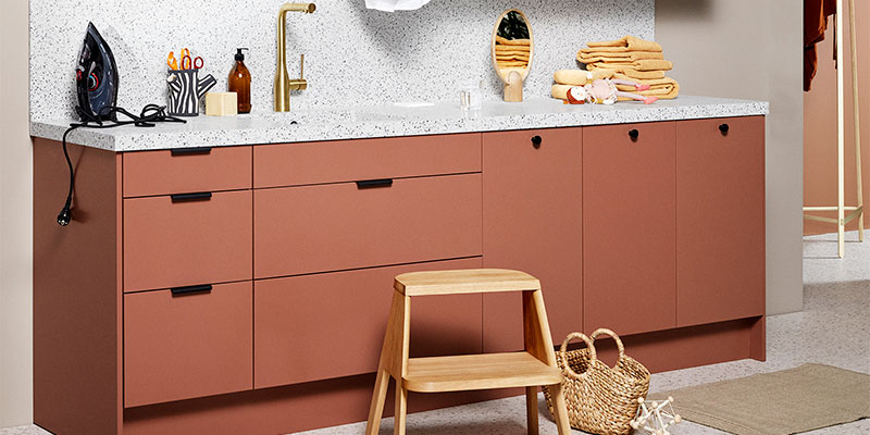 Trend Sienna er en flott og varm jordfarge, som minner om terracotta Vaskerom fra Trend i fargen Sienna