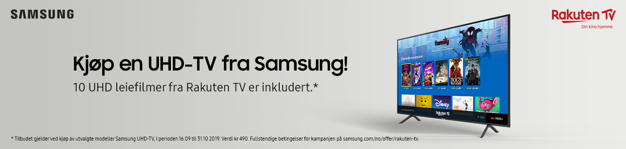 Kjøp en UHD-TV fra Samsung – få 10 UHD leiefilmer med på kjøpet Samsung UHD-TV kampanje