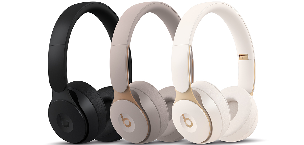 De trådløse Bluetooth-hodetelefonene Solo Pro fra Beats By Dr. Dre kommer med aktiv støyreduksjon som justerer lyden etter omgivelsene Beats Solo Pro i tre ulike farger