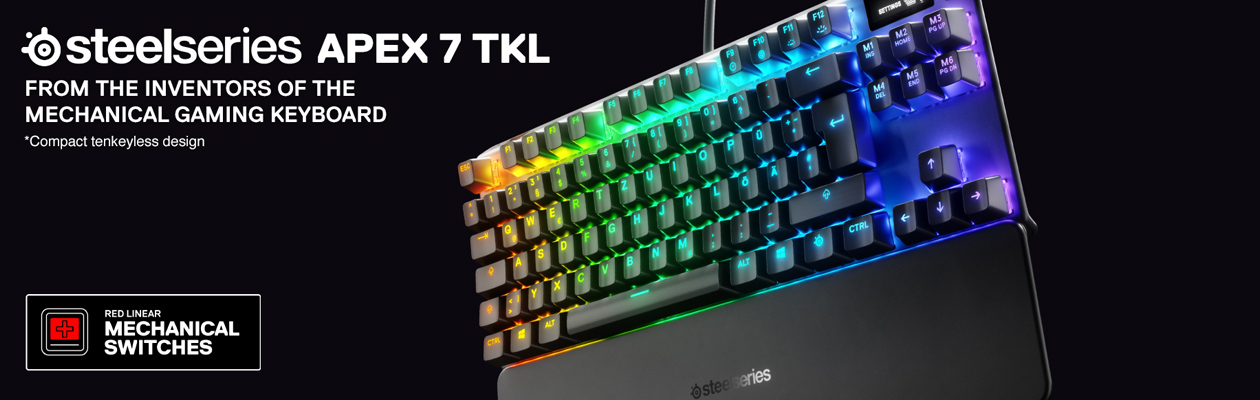 SteelSeries Apex 7 Red TKL gamingtastatur Mus og tastatur SteelSeries Apex 7 Red TKL gamingtastatur Mus og tastatur