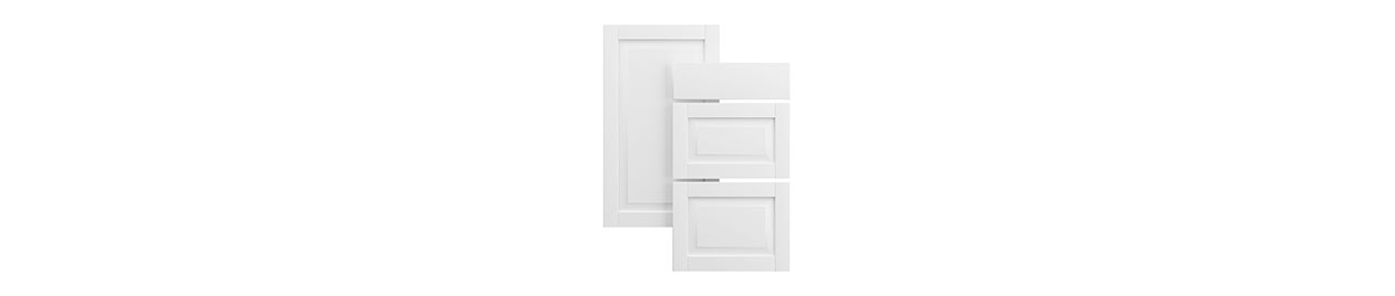 Kjøkkendør fra Epoq i typen Fasett Classic White Kjøkkendør fra Epoq i typen Fasett Classic White