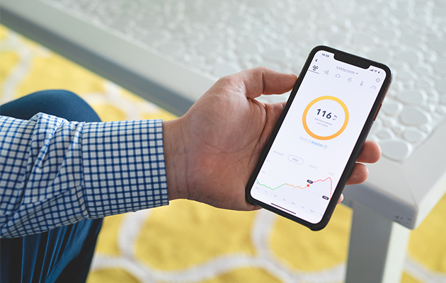 Hva bør man gjøre? Mobiltelefon med Airthings-appen