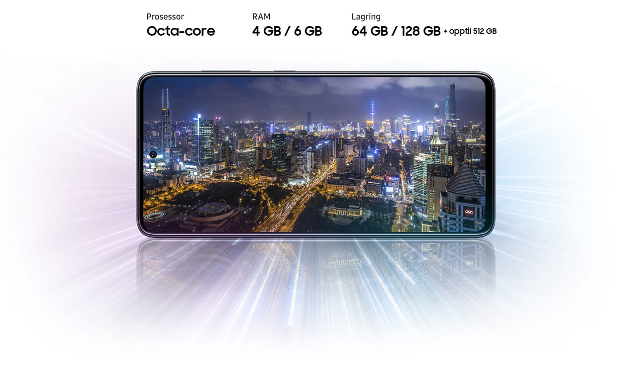 Prosessoren er kraftig, og minnet er stort Galaxy A51 og spesifikasjoner vedrørende prosessor, RAM og minne