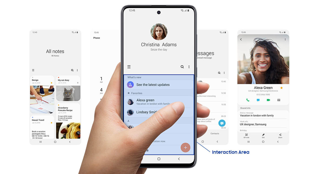 Galaxy A51 med grensesnitt One UI