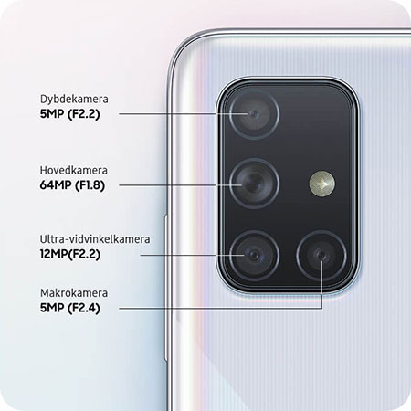 Flere kameraer gir flere muligheter Samsung Galaxy A71 og kameraets spesifikasjoner