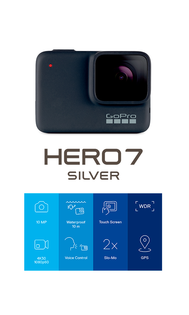 Sammenligning GoPro Hero7 Silver Sammenligning GoPro Hero7 Silver