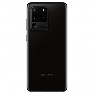 Samsung Galaxy S20 Ultra Samsung Galaxy S20 Ultra sett fra baksiden med kameraer