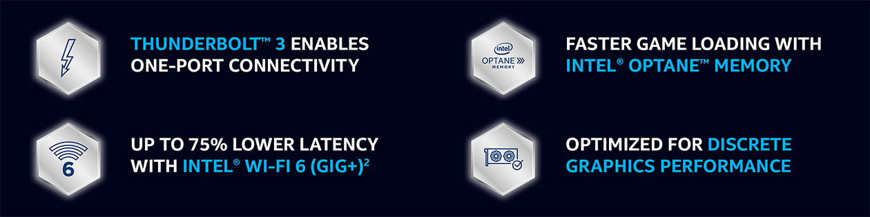 Gjør enda mer med 10th gen fra Intel Informasjon om Thunderbolt, Intel Optane, dedikert grafikk og Wi-Fi 6