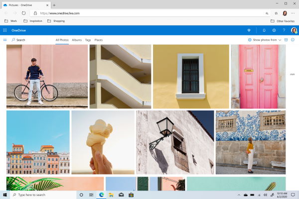 1 TB skylagring i OneDrive er inkludert i Microsoft 365-abonnementet Illustrasjon av bilder lagret i OneDrive