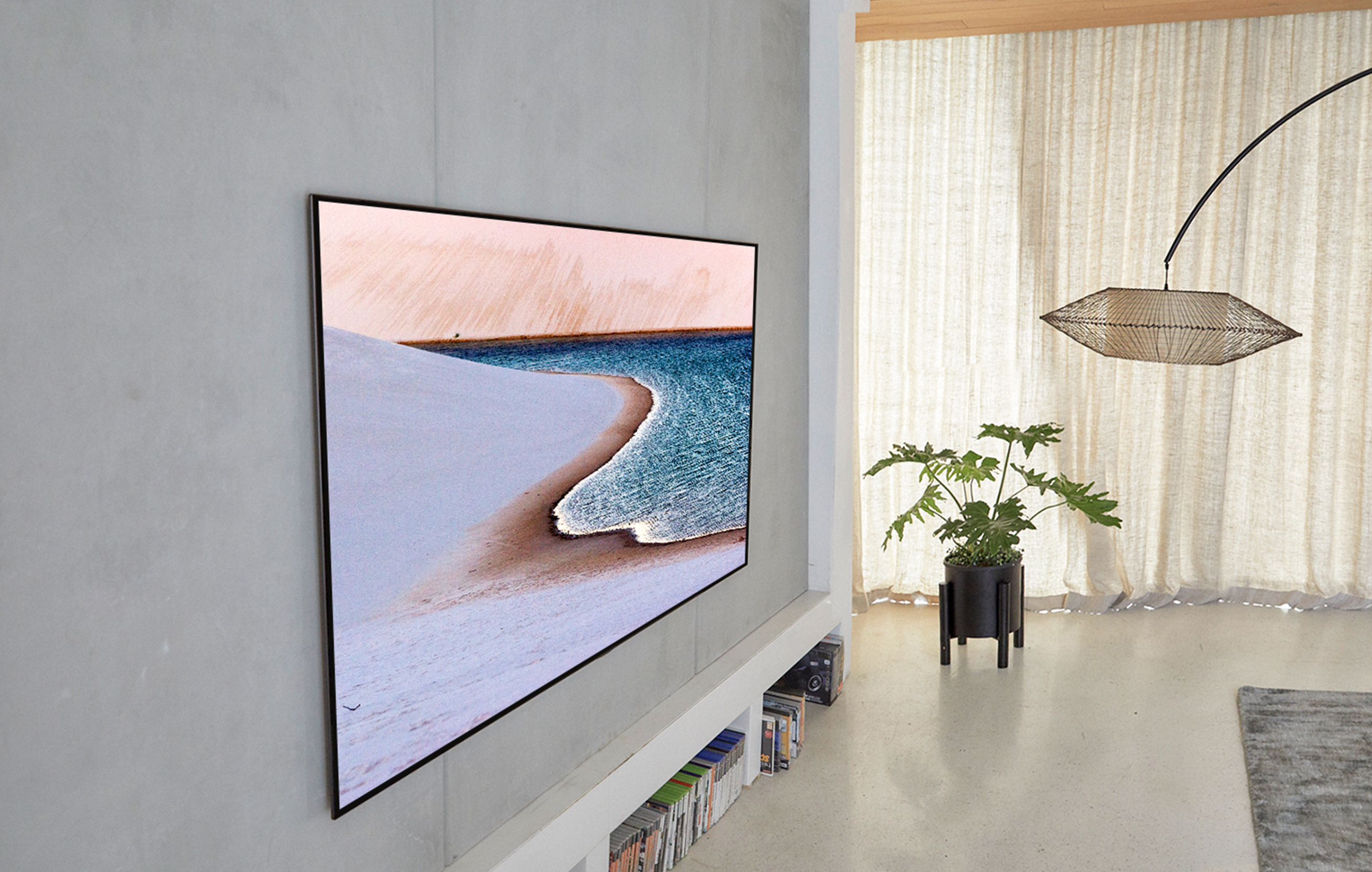 OLEDGX er som kunst LG OLED GX på vegg i stue