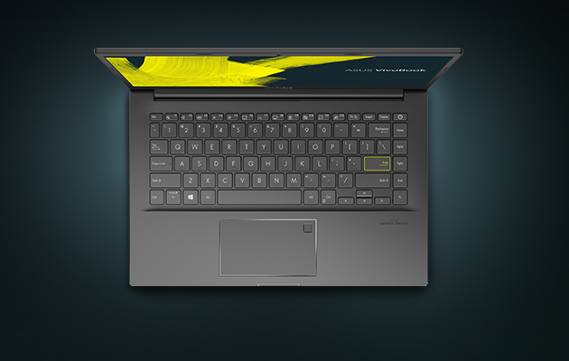 Formfaktoren du vil ha Svart ASUS Vivobook S14 sett ovenfra