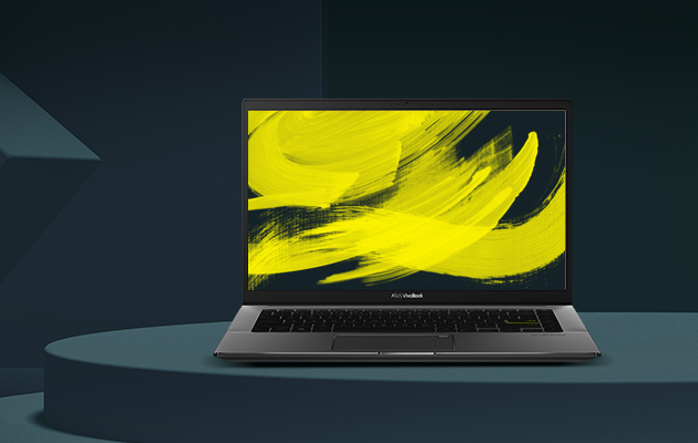 Ta grep med Vivobook S14 Svart ASUS Vivobook S14 sett forfra