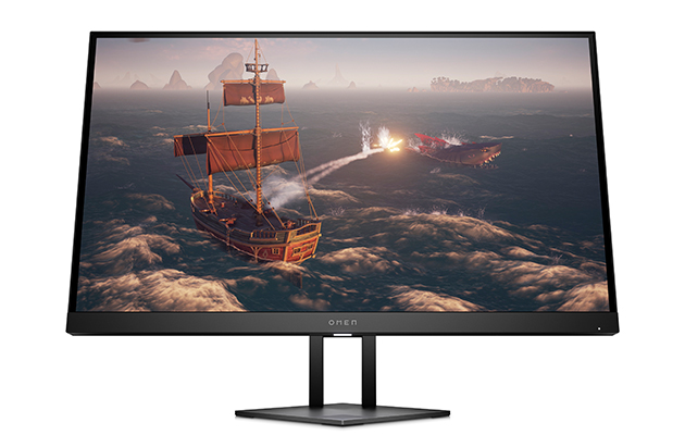 165 Hz oppdateringsfrekvens med en svartid på 1 ms En HP-skjerm forfra som viser et skip på et hav