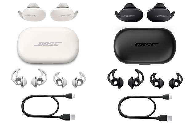  Bose QuietComfort med avtakbare øreplugger, etui og ledning