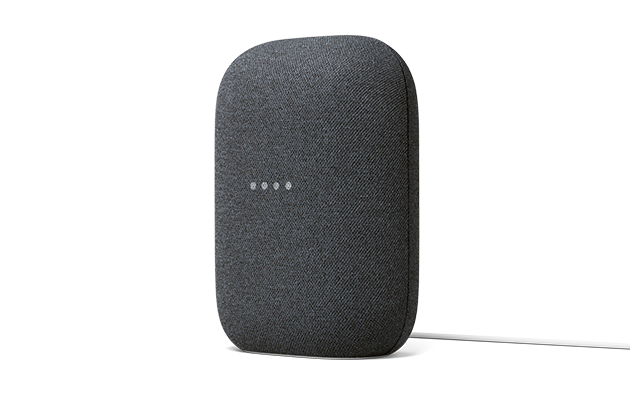 70 % av kabinettet til Nest Audio er laget av resirkulert plast Google Nest Audio i grått