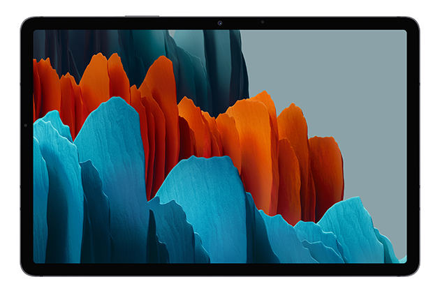 Samsung Galaxy Tab S7 er fylt med avansert teknologi Samsung Galaxy Tab S7 sett forfra