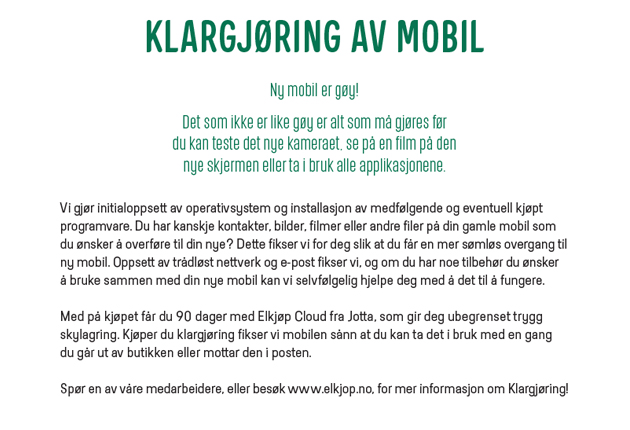 Klargjøring mobiltelefon