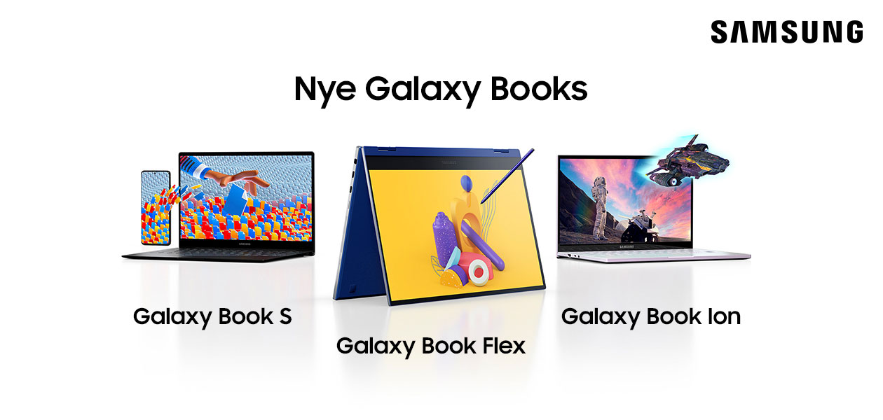 Samsung Galaxy Book Flex, Galaxy Book Ion og Galaxy Book S Samsung Galaxy Book Flex, Galaxy Book Ion og Galaxy Book S