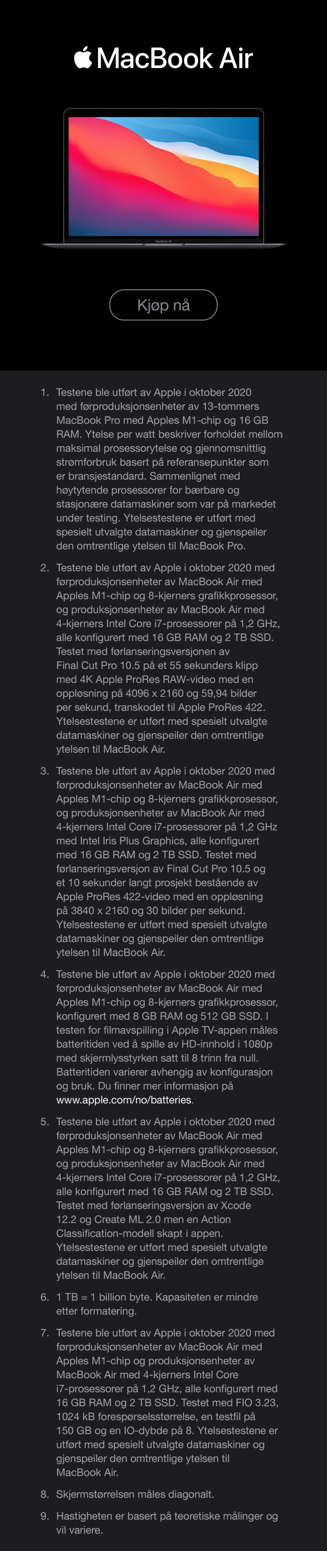 MacBook Air med Apple M1-chippen