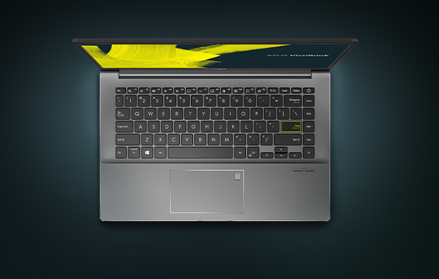 Formfaktoren du vil ha Svart ASUS Vivobook S14 sett ovenfra