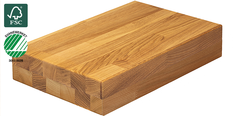 Oak Natural Waxed 80 mm Benkeplate av heltre ved navn Oak Natural Waxed 80 mm