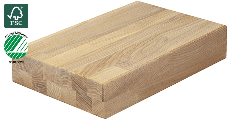 Oak White Waxed 80 mm Benkeplate av heltre ved navn Oak White Waxed 80 mm