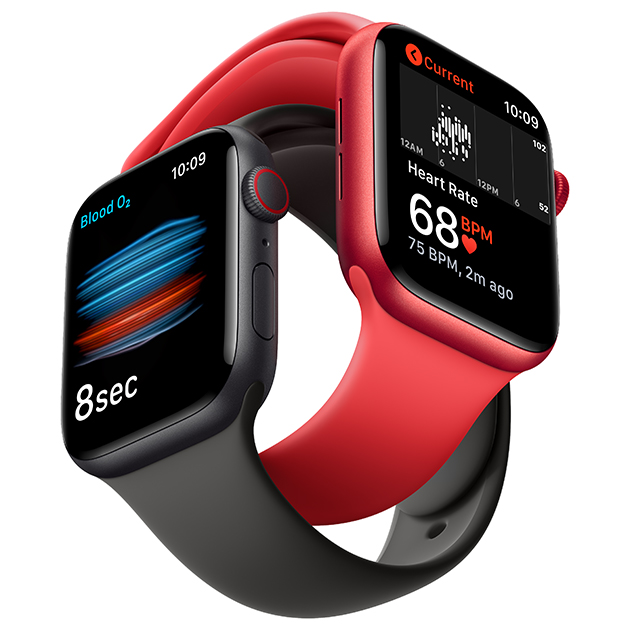 Varslinger i Puls-appen gjør deg oppmerksom på avvik Apple Watch Series 6 med helseinformasjon på skjermen